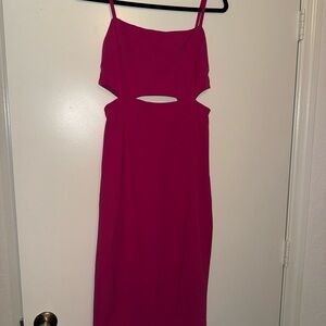 Elegant Pink Cut-Out Dress